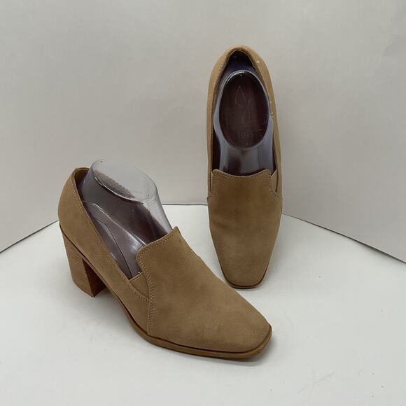 Joie Wevenly Beige Tan Suede Loafer Platform Heels Size 7.5 - Picture 12 of 16
